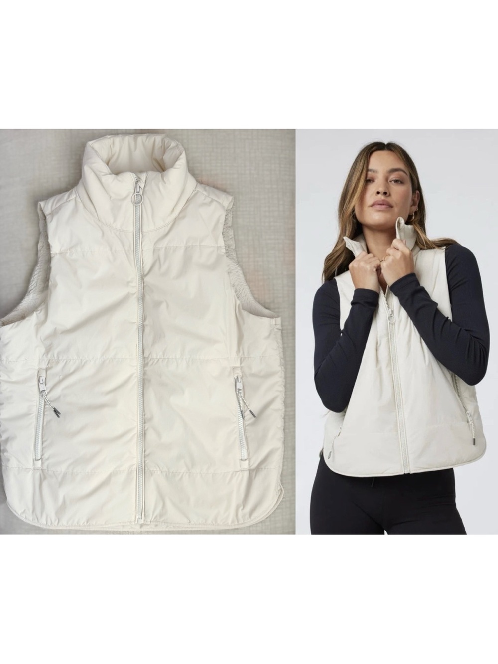 Vuori Canyon Lightweight Insulated Puffer Vest Women's Ivory/Bone Small